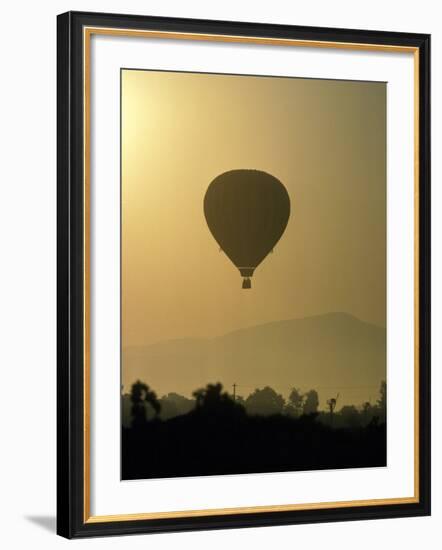 Hot Air Balloon Over Napa Valley at Sunrise, Oregon, USA-Janis Miglavs-Framed Photographic Print