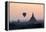 Hot Air Balloon over Temples on a Misty Morning at Dawn, Bagan (Pagan), Myanmar (Burma)-Stephen Studd-Framed Premier Image Canvas