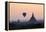 Hot Air Balloon over Temples on a Misty Morning at Dawn, Bagan (Pagan), Myanmar (Burma)-Stephen Studd-Framed Premier Image Canvas