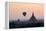 Hot Air Balloon over Temples on a Misty Morning at Dawn, Bagan (Pagan), Myanmar (Burma)-Stephen Studd-Framed Premier Image Canvas