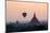 Hot Air Balloon over Temples on a Misty Morning at Dawn, Bagan (Pagan), Myanmar (Burma)-Stephen Studd-Mounted Photographic Print