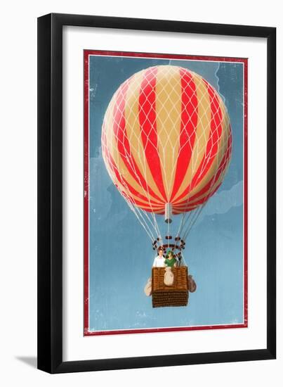 Hot Air Balloon Tours - Vintage Sign-Lantern Press-Framed Art Print