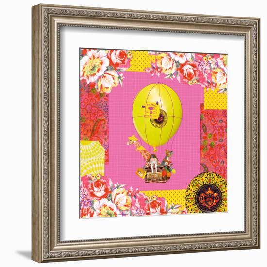 Hot-Air Balloon Trip-Mademoiselle Tralala-Framed Art Print