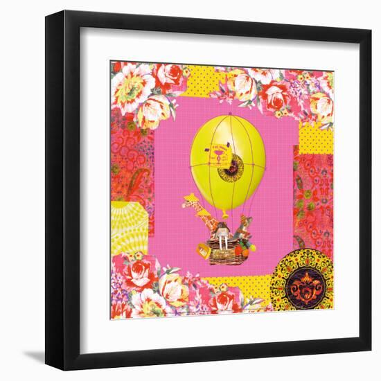 Hot-Air Balloon Trip-Mademoiselle Tralala-Framed Art Print