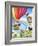 Hot Air Balloon with Dog and Cat-MAKIKO-Framed Giclee Print