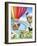 Hot Air Balloon with Dog and Cat-MAKIKO-Framed Giclee Print