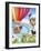 Hot Air Balloon with Dog and Cat-MAKIKO-Framed Giclee Print