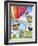 Hot Air Balloon with Dog and Cat-MAKIKO-Framed Giclee Print