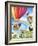 Hot Air Balloon with Dog and Cat-MAKIKO-Framed Giclee Print