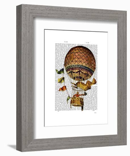 Hot Air Balloon with Flags-Fab Funky-Framed Art Print