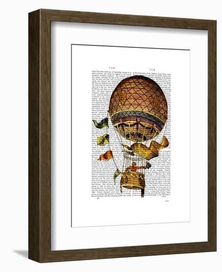 Hot Air Balloon with Flags-Fab Funky-Framed Art Print