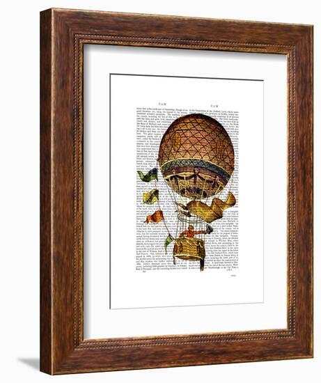 Hot Air Balloon with Flags-Fab Funky-Framed Art Print