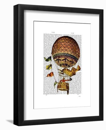 Hot Air Balloon with Flags-Fab Funky-Framed Art Print