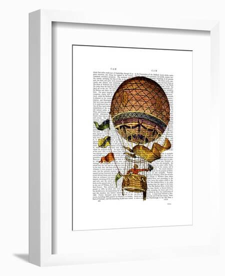 Hot Air Balloon with Flags-Fab Funky-Framed Art Print