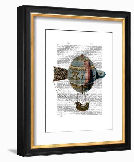 Hot Air Balloon with Tail Feather-Fab Funky-Framed Art Print