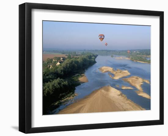 Hot Air Ballooning Above the Loire River, Blois Region, Pays De Loire, France-Bruno Barbier-Framed Photographic Print