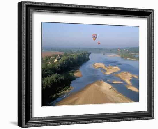 Hot Air Ballooning Above the Loire River, Blois Region, Pays De Loire, France-Bruno Barbier-Framed Photographic Print
