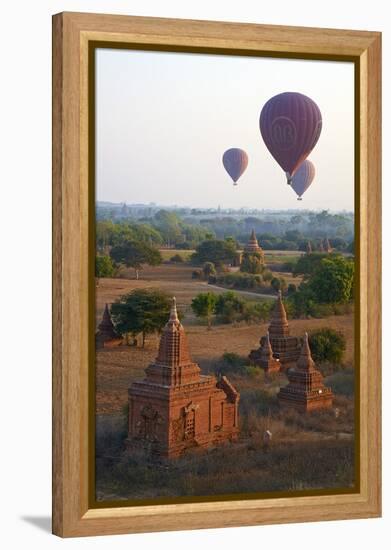 Hot Air Balloons Above Bagan (Pagan), Myanmar (Burma), Asia-Tuul-Framed Premier Image Canvas