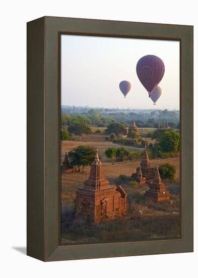 Hot Air Balloons Above Bagan (Pagan), Myanmar (Burma), Asia-Tuul-Framed Premier Image Canvas