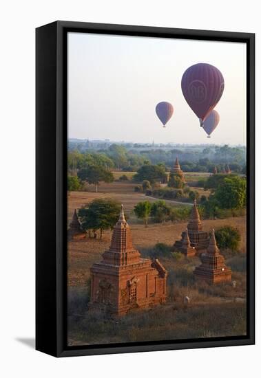 Hot Air Balloons Above Bagan (Pagan), Myanmar (Burma), Asia-Tuul-Framed Premier Image Canvas