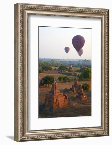 Hot Air Balloons Above Bagan (Pagan), Myanmar (Burma), Asia-Tuul-Framed Photographic Print