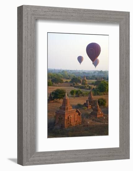 Hot Air Balloons Above Bagan (Pagan), Myanmar (Burma), Asia-Tuul-Framed Photographic Print