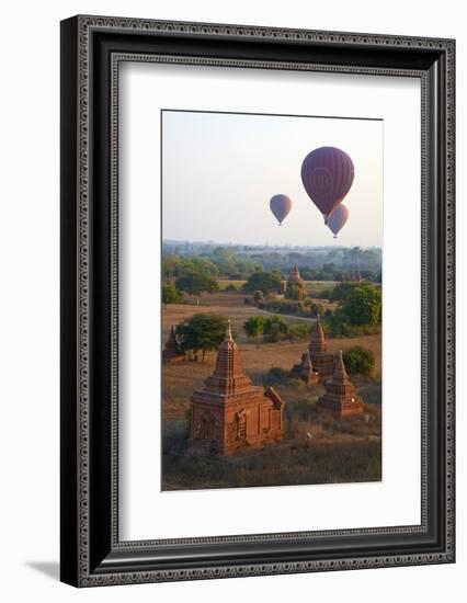 Hot Air Balloons Above Bagan (Pagan), Myanmar (Burma), Asia-Tuul-Framed Photographic Print