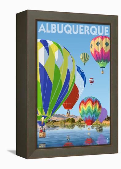 Hot Air Balloons - Albuquerque, New Mexico-Lantern Press-Framed Stretched Canvas