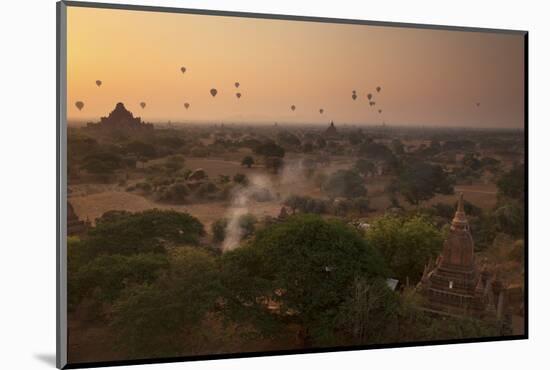 Hot Air Balloons at Sunrise Above Bagan (Pagan), Myanmar (Burma), Asia-Colin Brynn-Mounted Photographic Print