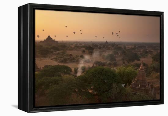 Hot Air Balloons at Sunrise Above Bagan (Pagan), Myanmar (Burma), Asia-Colin Brynn-Framed Premier Image Canvas