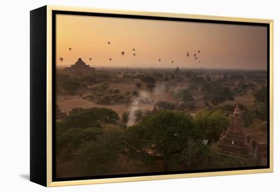 Hot Air Balloons at Sunrise Above Bagan (Pagan), Myanmar (Burma), Asia-Colin Brynn-Framed Premier Image Canvas