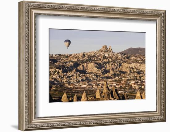 Hot Air Balloons Flying Among Rock Formations at Sunrise in the Red Valley-Ben Pipe-Framed Photographic Print