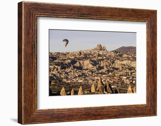 Hot Air Balloons Flying Among Rock Formations at Sunrise in the Red Valley-Ben Pipe-Framed Photographic Print