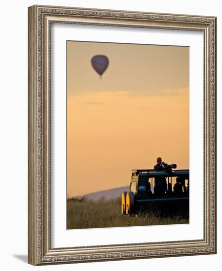 Hot Air Balloons Flying Over the Maasai Mara, Kenya-Joe Restuccia III-Framed Photographic Print