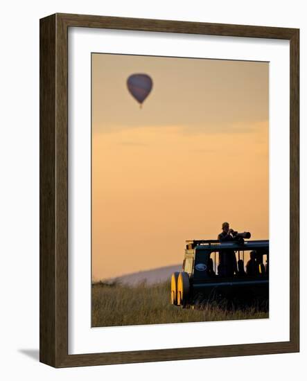 Hot Air Balloons Flying Over the Maasai Mara, Kenya-Joe Restuccia III-Framed Photographic Print