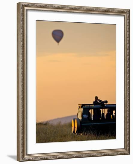 Hot Air Balloons Flying Over the Maasai Mara, Kenya-Joe Restuccia III-Framed Photographic Print