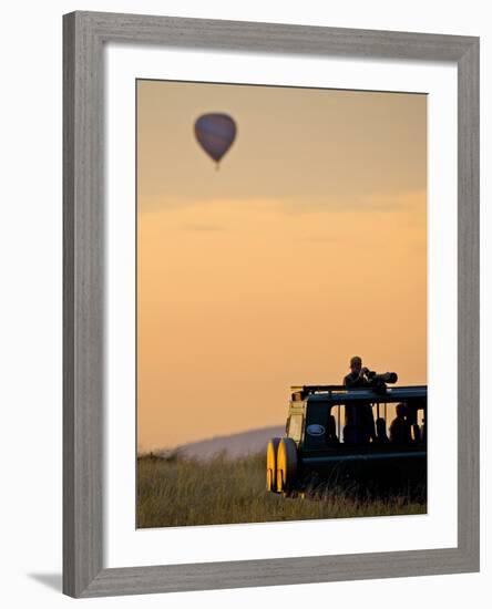 Hot Air Balloons Flying Over the Maasai Mara, Kenya-Joe Restuccia III-Framed Photographic Print