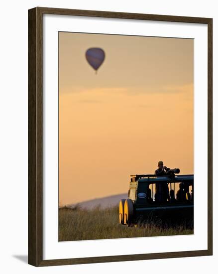 Hot Air Balloons Flying Over the Maasai Mara, Kenya-Joe Restuccia III-Framed Photographic Print