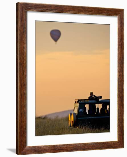 Hot Air Balloons Flying Over the Maasai Mara, Kenya-Joe Restuccia III-Framed Photographic Print