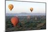 Hot Air Balloons Flying over the Terracotta Temples of Bagan-Annie Owen-Mounted Photographic Print