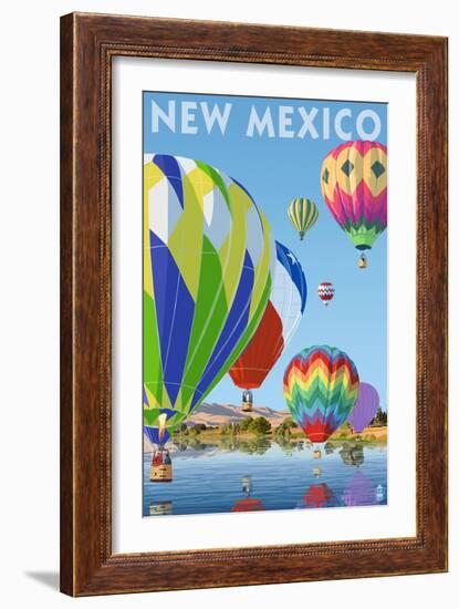 Hot Air Balloons - New Mexico-Lantern Press-Framed Art Print