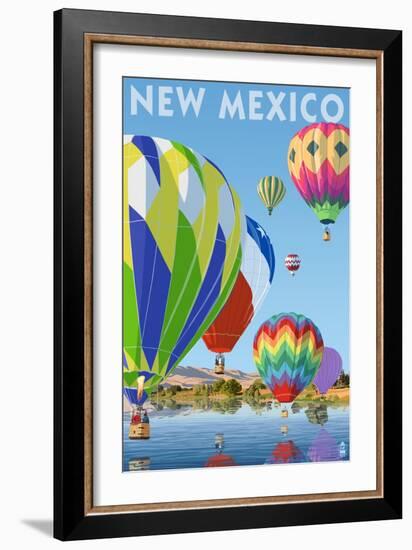 Hot Air Balloons - New Mexico-Lantern Press-Framed Art Print