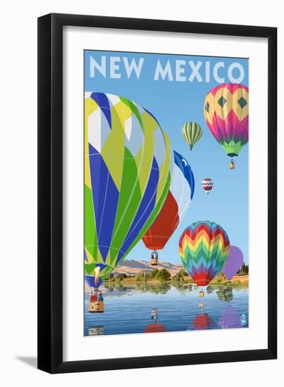 Hot Air Balloons - New Mexico-Lantern Press-Framed Art Print