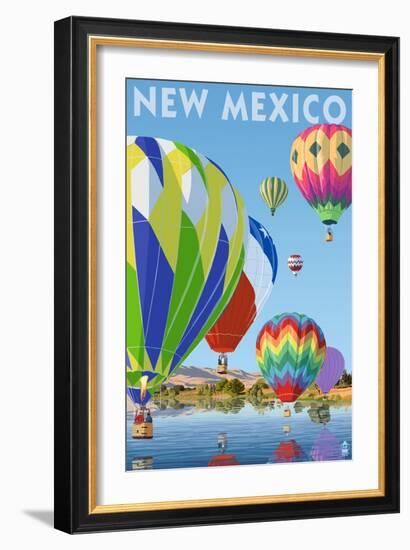 Hot Air Balloons - New Mexico-Lantern Press-Framed Art Print