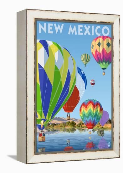 Hot Air Balloons - New Mexico-Lantern Press-Framed Stretched Canvas