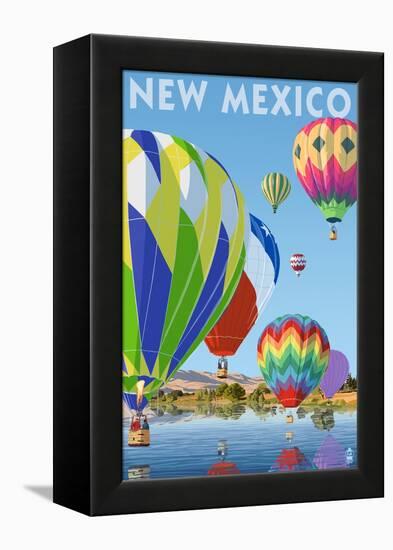 Hot Air Balloons - New Mexico-Lantern Press-Framed Stretched Canvas