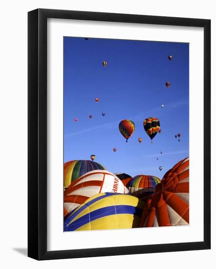 Hot Air Balloons on the Ground and in the Air in Albuquerque, New Mexico, USA-Bill Bachmann-Framed Photographic Print