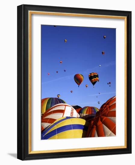 Hot Air Balloons on the Ground and in the Air in Albuquerque, New Mexico, USA-Bill Bachmann-Framed Photographic Print