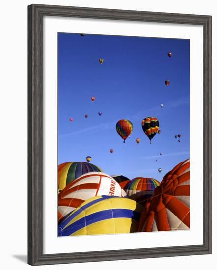 Hot Air Balloons on the Ground and in the Air in Albuquerque, New Mexico, USA-Bill Bachmann-Framed Photographic Print