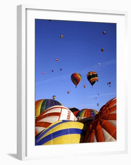 Hot Air Balloons on the Ground and in the Air in Albuquerque, New Mexico, USA-Bill Bachmann-Framed Photographic Print